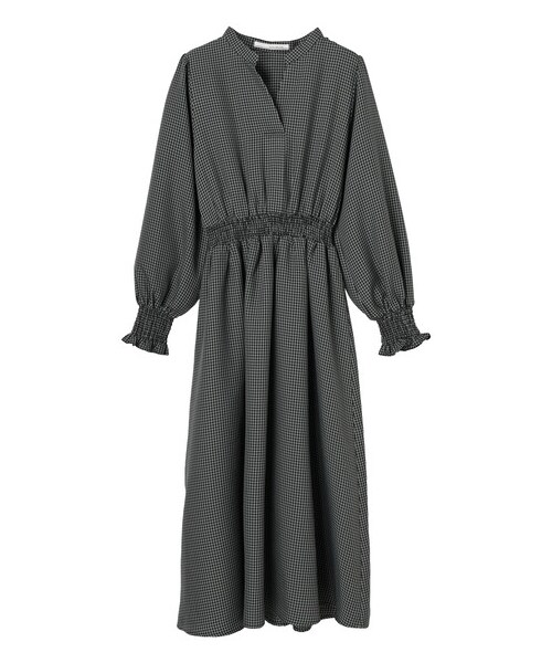 Green　Parks（グリーンパークス）の「・ELENCARE DUEパターンスキッパーワンピース（ワンピース/ドレス・オフホワイト/グレー/ブラック/ベージュ・F）」の18枚目の写真