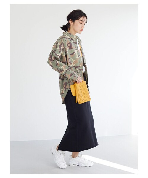 Green　Parks（グリーンパークス）の「裏毛Iラインスカート（スカート・ブラック/ライトグリーン/ライラック・F）」の2枚目の写真