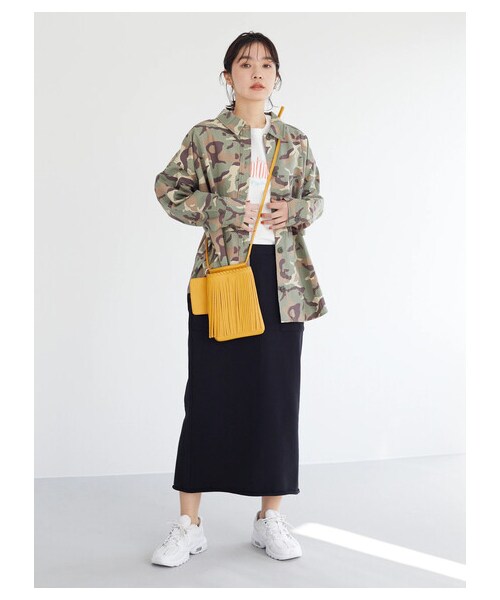 Green　Parks（グリーンパークス）の「裏毛Iラインスカート（スカート・ブラック/ライトグリーン/ライラック・F）」の3枚目の写真