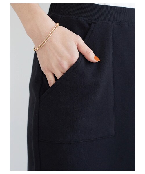 Green　Parks（グリーンパークス）の「裏毛Iラインスカート（スカート・ブラック/ライトグリーン/ライラック・F）」の6枚目の写真