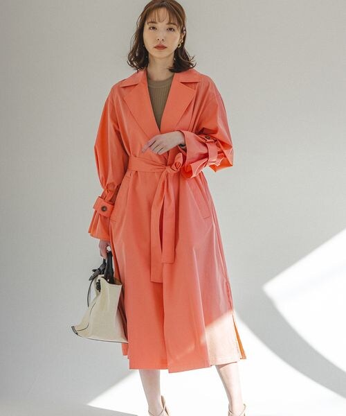 Andemiu（アンデミュウ）の「ソデボリュームトレンチコート（ジャケット/アウター・レディース・ピンク25/ベージュ52/グリーン75・F）」の10枚目の写真