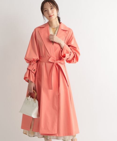 Andemiu（アンデミュウ）の「ソデボリュームトレンチコート（ジャケット/アウター・レディース・ピンク25/ベージュ52/グリーン75・F）」の12枚目の写真