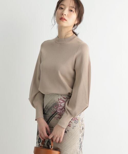 Andemiu（アンデミュウ）の「ソデタックニット8分袖（トップス・レディース・ブラック09/ブラウン52/イエロー65/ブルー80・F）」の7枚目の写真