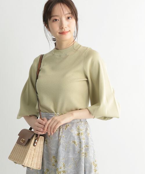 Andemiu（アンデミュウ）の「ソデタックニット8分袖（トップス・レディース・ブラック09/ブラウン52/イエロー65/ブルー80・F）」の20枚目の写真