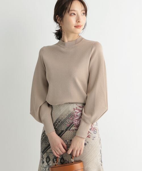 Andemiu（アンデミュウ）の「ソデタックニット8分袖（トップス・レディース・ブラック09/ブラウン52/イエロー65/ブルー80・F）」の2枚目の写真