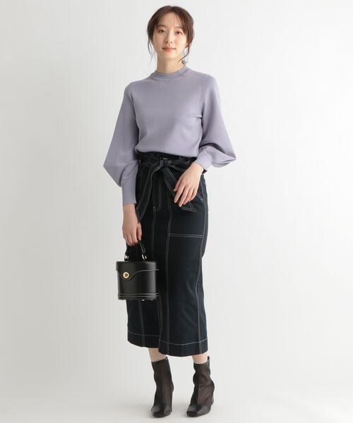 Andemiu（アンデミュウ）の「ソデタックニット8分袖（トップス・レディース・ブラック09/ブラウン52/イエロー65/ブルー80・F）」の13枚目の写真