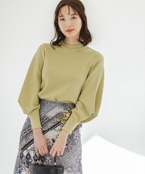 Andemiu（アンデミュウ）の「ソデタックニット8分袖（トップス・レディース・ブラック09/ブラウン52/イエロー65/ブルー80・F）」の3枚目の写真