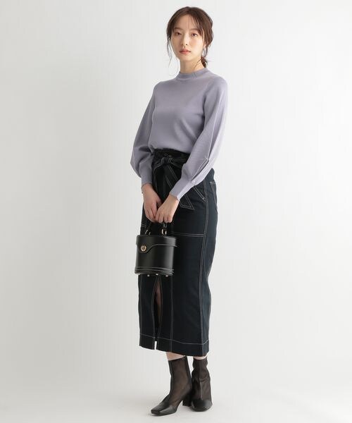 Andemiu（アンデミュウ）の「ソデタックニット8分袖（トップス・レディース・ブラック09/ブラウン52/イエロー65/ブルー80・F）」の14枚目の写真