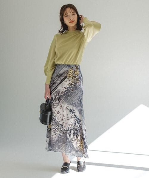 Andemiu（アンデミュウ）の「ソデタックニット8分袖（トップス・レディース・ブラック09/ブラウン52/イエロー65/ブルー80・F）」の6枚目の写真