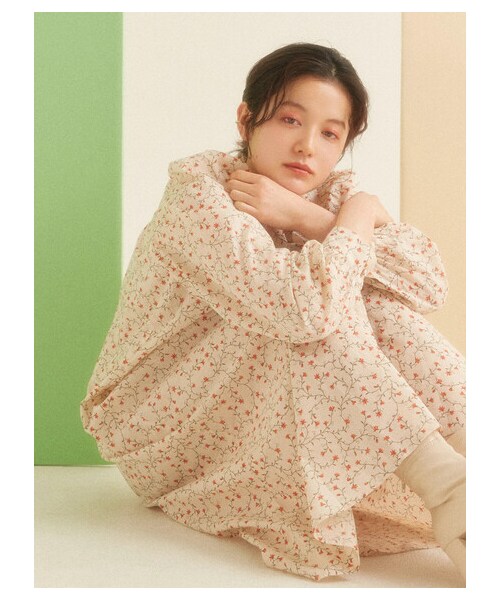 Green Parks(グリーンパークス)の「【予約】KBF.フレアワンピース(ワンピース/ドレス・ミント/ストライプ/フラワー・F)」の3枚目の写真