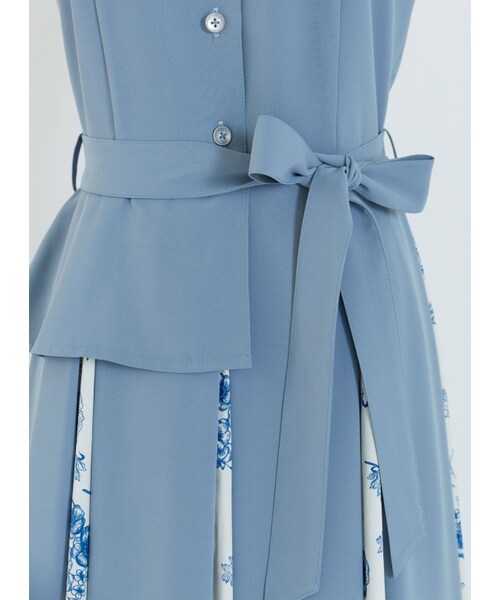 Marjorie（マージョリー）の「思念的角度，獨家青花瓷印花拼色無袖洋裝（その他・レディース・淺藍・XS/S/M/L）」の9枚目の写真