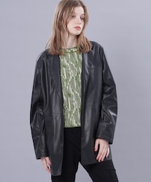 Ameri | フェイクレザーカラージャケット 01210660150(テーラードジャケット)