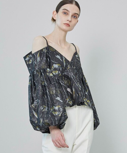 EBONY(エボニー)の「フィルムフラワーキャミソール E22SS-T-03-01(Tシャツ/カットソー・レディース・BLK・2)」の1枚目の写真