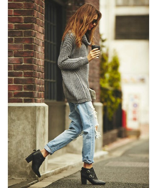 Ungrid（アングリッド）の「【Casual】ルーズタートルニット（トップス・レディース・オフホワイト/グレー/ブラック・F）」の4枚目の写真