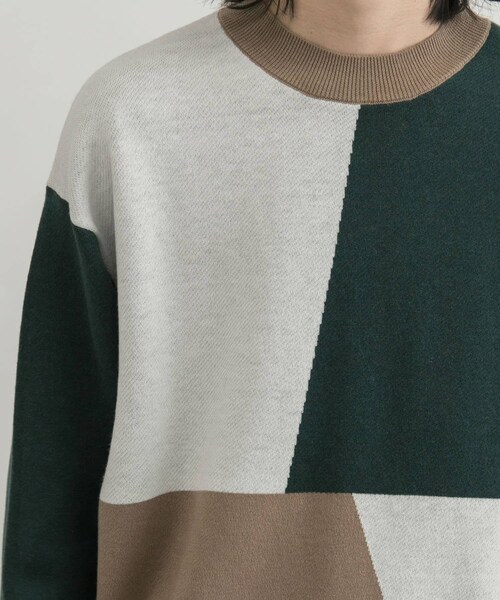 URBAN RESEARCH ID(アーバンリサーチ アイディー)の「URBAN RESEARCH iD 色塊拼接針織衫(トップス・メンズ・藏青色/綠色・M/L)」の16枚目の写真