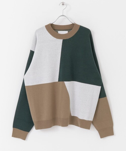 URBAN RESEARCH ID(アーバンリサーチ アイディー)の「URBAN RESEARCH iD 色塊拼接針織衫(トップス・メンズ・藏青色/綠色・M/L)」の17枚目の写真