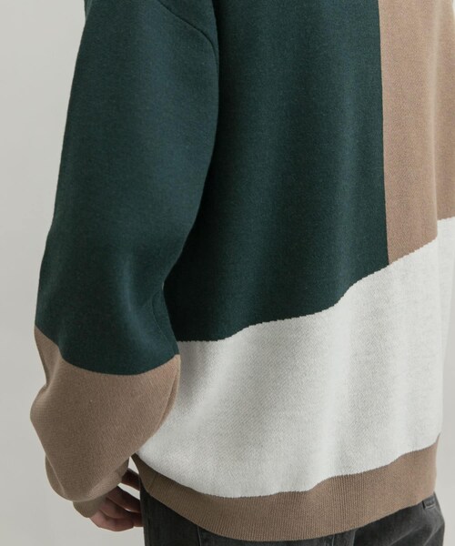 URBAN RESEARCH ID(アーバンリサーチ アイディー)の「URBAN RESEARCH iD 色塊拼接針織衫(トップス・メンズ・藏青色/綠色・M/L)」の14枚目の写真