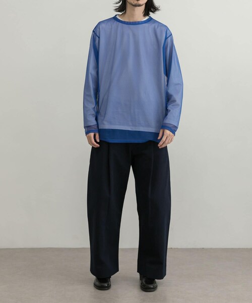 URBAN RESEARCH ID(アーバンリサーチ アイディー)の「URBAN RESEARCH iD 網狀長袖T恤(トップス・メンズ・寶藍色/炭灰色/湖水綠・M/L)」の8枚目の写真