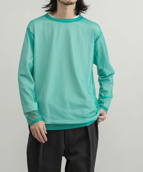 URBAN RESEARCH ID(アーバンリサーチ アイディー)の「URBAN RESEARCH iD 網狀長袖T恤(トップス・メンズ・寶藍色/炭灰色/湖水綠・M/L)」の5枚目の写真