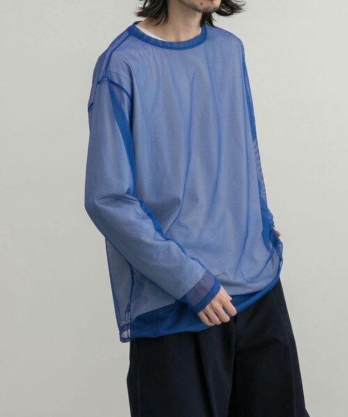 URBAN RESEARCH ID(アーバンリサーチ アイディー)の「URBAN RESEARCH iD 網狀長袖T恤(トップス・メンズ・寶藍色/炭灰色/湖水綠・M/L)」の7枚目の写真