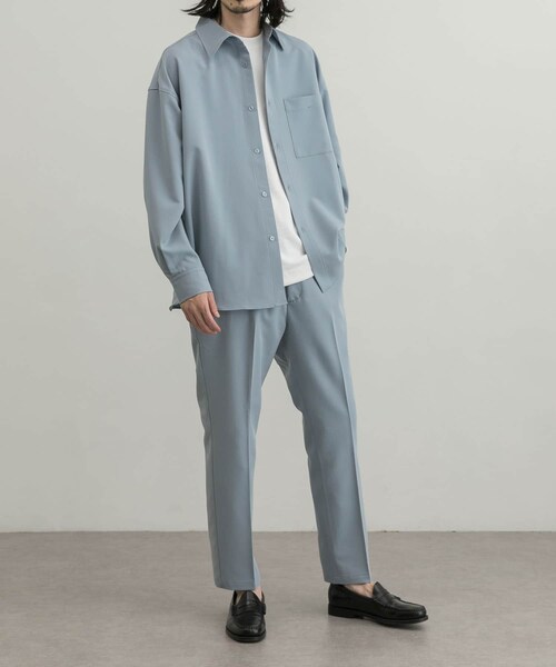 URBAN RESEARCH ID（アーバンリサーチ アイディー）の「URBAN RESEARCH iD 垂墜感寬鬆斜紋襯衫（トップス・メンズ・褐灰色/淡藍色/灰色・M/L）」の4枚目の写真