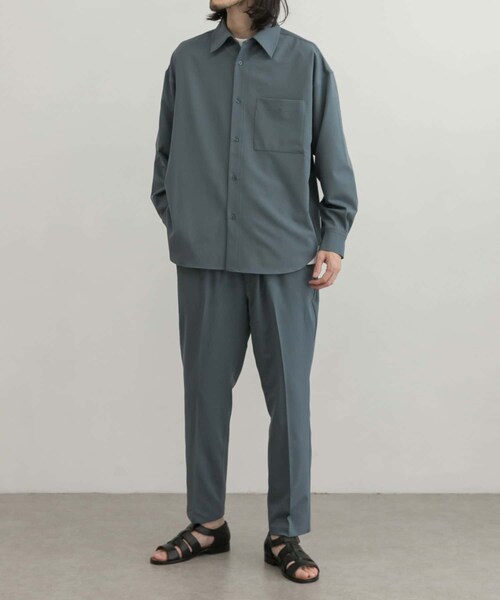URBAN RESEARCH ID（アーバンリサーチ アイディー）の「URBAN RESEARCH iD 垂墜感寬鬆斜紋襯衫（トップス・メンズ・褐灰色/淡藍色/灰色・M/L）」の11枚目の写真