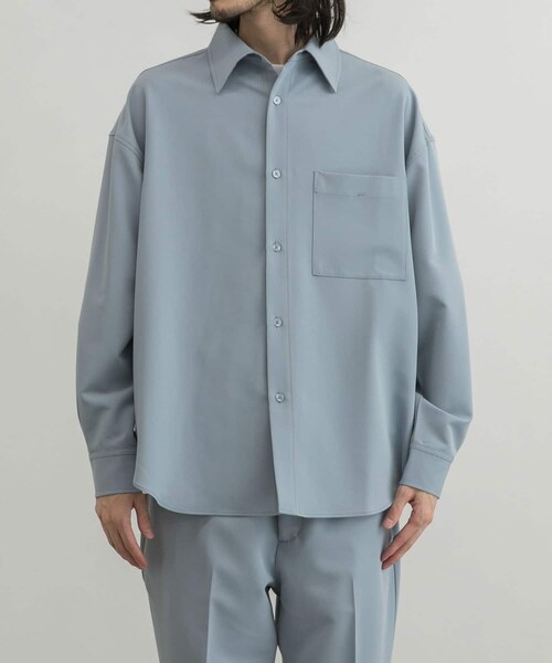URBAN RESEARCH ID（アーバンリサーチ アイディー）の「URBAN RESEARCH iD 垂墜感寬鬆斜紋襯衫（トップス・メンズ・褐灰色/淡藍色/灰色・M/L）」の12枚目の写真