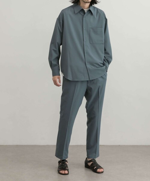 URBAN RESEARCH ID（アーバンリサーチ アイディー）の「URBAN RESEARCH iD 垂墜感寬鬆斜紋襯衫（トップス・メンズ・褐灰色/淡藍色/灰色・M/L）」の10枚目の写真