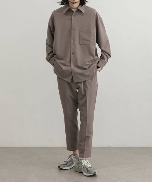 URBAN RESEARCH ID（アーバンリサーチ アイディー）の「URBAN RESEARCH iD 垂墜感寬鬆斜紋襯衫（トップス・メンズ・褐灰色/淡藍色/灰色・M/L）」の7枚目の写真