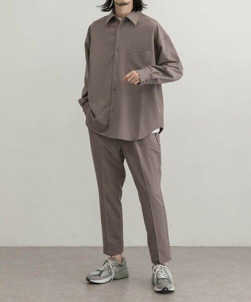 URBAN RESEARCH ID（アーバンリサーチ アイディー）の「URBAN RESEARCH iD 垂墜感寬鬆斜紋襯衫（トップス・メンズ・褐灰色/淡藍色/灰色・M/L）」の6枚目の写真