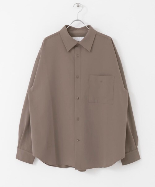 URBAN RESEARCH ID（アーバンリサーチ アイディー）の「URBAN RESEARCH iD 垂墜感寬鬆斜紋襯衫（トップス・メンズ・褐灰色/淡藍色/灰色・M/L）」の21枚目の写真