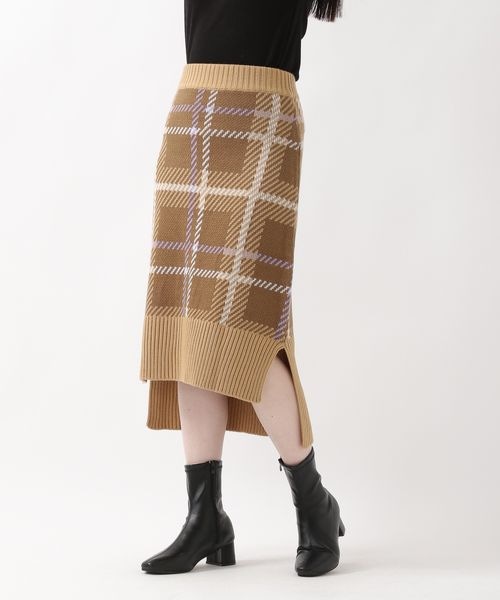 eyeye／CHECKアシメニットスカート