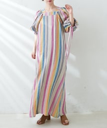 COLLAGE GALLARDAGALANTE（コラージュガリャルダガランテ）の「【DELIY／デリー】ストライプリネンワンピース（ワンピース）」