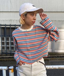 CIAOPANIC | レトロリブボーダーカットカーディガン(Tシャツ/カットソー)