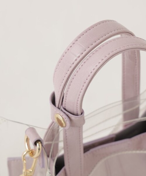 RAY CASSIN（レイカズン）の「型押しPVC2wayショルダーバッグ（バッグ・レディース・ピンク/キナリ/クロ系・FREE）」の8枚目の写真