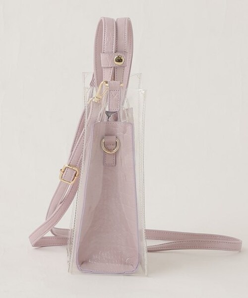 RAY CASSIN（レイカズン）の「型押しPVC2wayショルダーバッグ（バッグ・レディース・ピンク/キナリ/クロ系・FREE）」の7枚目の写真