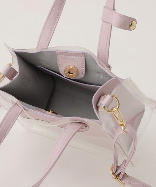 RAY CASSIN（レイカズン）の「型押しPVC2wayショルダーバッグ（バッグ・レディース・ピンク/キナリ/クロ系・FREE）」の9枚目の写真