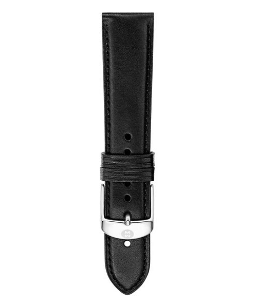 Michele   （-）の「MICHELE 20mm Calfskin Leather Watch Strap（アナログ腕時計・レディース・Black/Red）」の2枚目の写真