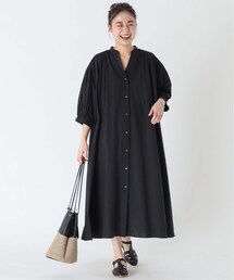 JOURNAL STANDARD relume（ジャーナルスタンダード　レリューム）の「《予約》リネンレーヨンギャザースリーブワンピース（ワンピース/ドレス）」