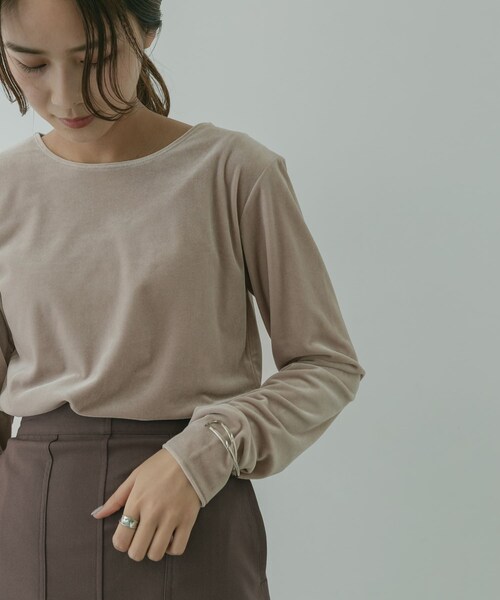KBF+(ケービーエフプラス)の「KBF+ ベロアロングTシャツ∴(その他・レディース・GREEN/CHARCOAL/L.GREIGE・one)」の14枚目の写真