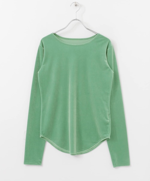 KBF+(ケービーエフプラス)の「KBF+ ベロアロングTシャツ∴(その他・レディース・GREEN/CHARCOAL/L.GREIGE・one)」の19枚目の写真