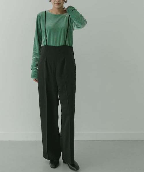 KBF+(ケービーエフプラス)の「KBF+ ベロアロングTシャツ∴(その他・レディース・GREEN/CHARCOAL/L.GREIGE・one)」の6枚目の写真