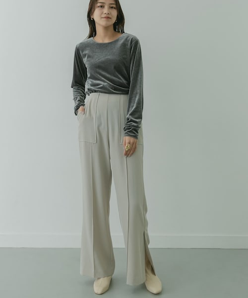 KBF+(ケービーエフプラス)の「KBF+ ベロアロングTシャツ∴(その他・レディース・GREEN/CHARCOAL/L.GREIGE・one)」の11枚目の写真