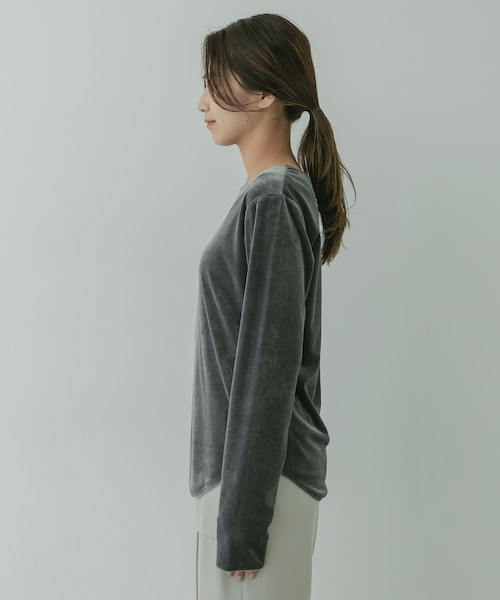 KBF+(ケービーエフプラス)の「KBF+ ベロアロングTシャツ∴(その他・レディース・GREEN/CHARCOAL/L.GREIGE・one)」の17枚目の写真