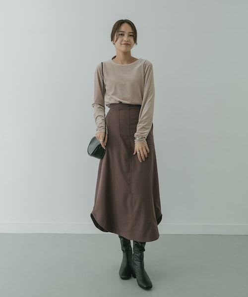 KBF+(ケービーエフプラス)の「KBF+ ベロアロングTシャツ∴(その他・レディース・GREEN/CHARCOAL/L.GREIGE・one)」の15枚目の写真