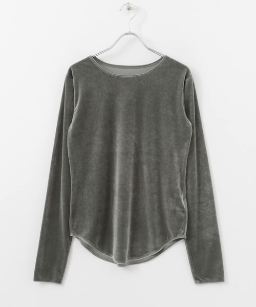 KBF+(ケービーエフプラス)の「KBF+ ベロアロングTシャツ∴(その他・レディース・GREEN/CHARCOAL/L.GREIGE・one)」の20枚目の写真