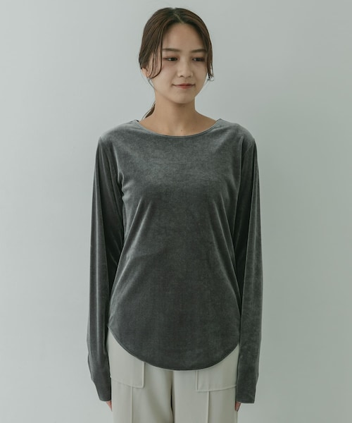 KBF+(ケービーエフプラス)の「KBF+ ベロアロングTシャツ∴(その他・レディース・GREEN/CHARCOAL/L.GREIGE・one)」の16枚目の写真