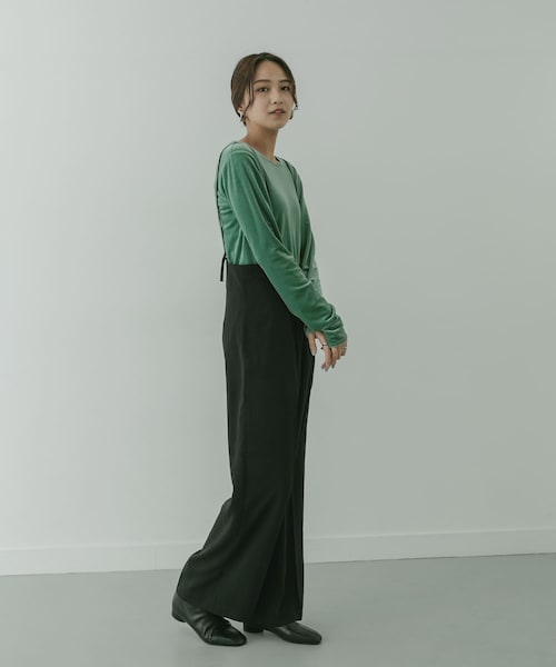 KBF+(ケービーエフプラス)の「KBF+ ベロアロングTシャツ∴(その他・レディース・GREEN/CHARCOAL/L.GREIGE・one)」の7枚目の写真