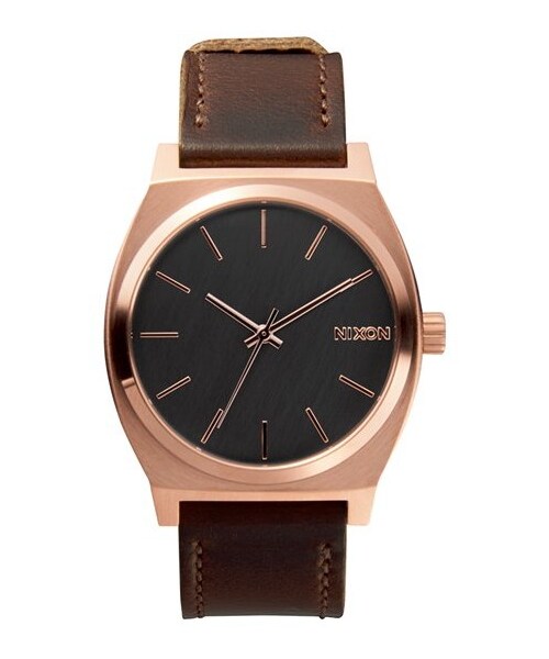 NIXON（ニクソン）の「Nixon 'The Time Teller' Leather Strap Watch, 37mm（アナログ腕時計・メンズ・Brown/ Rose Gold/ Gunmetal）」の3枚目の写真