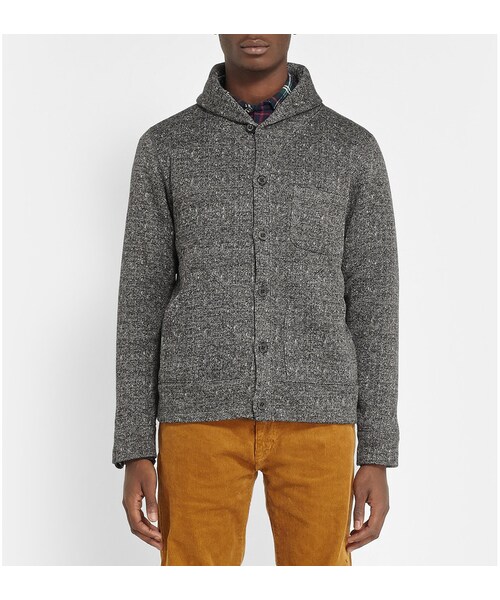 BEAMS（ビームス）の「Beams Plus Herringbone-Print Fleece Shawl-Collar Cardiigan（ニット/セーター・メンズ・Gray・M/L/XL/S）」の2枚目の写真
